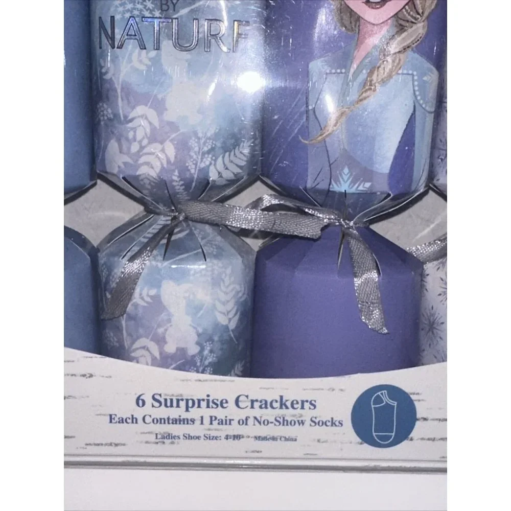 Disney Frozen 2 II 6 Surprise Crackers Womens Socks Sizes 4 To 10 Christmas Gift